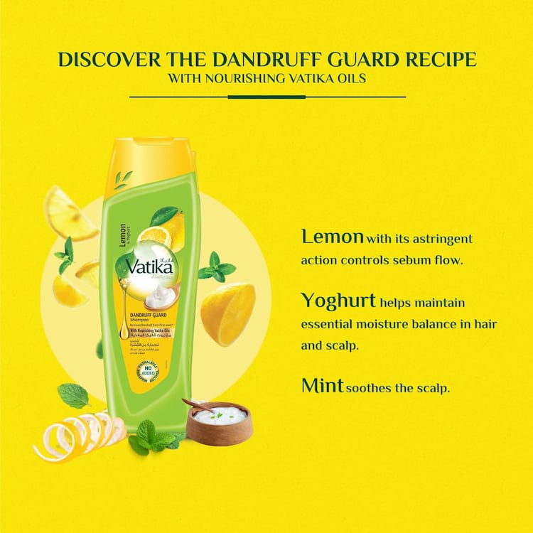 Vatika Dandruff Guard Shampoo With Lemon And Yoghurt, 400 ml 2 Vatika Dandruff Guard Shampoo, 400 ml