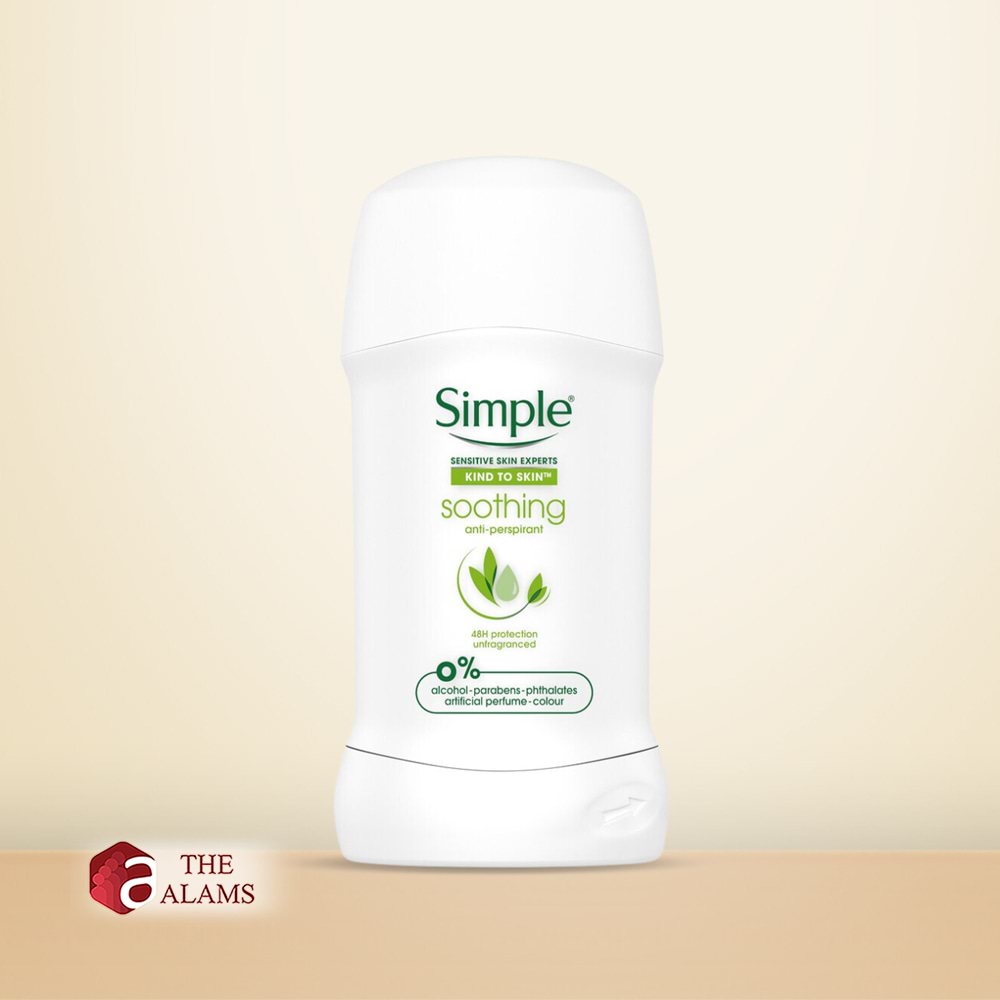 Simple Soothing Anti Perspirant Deodorant Stick, 40 Ml 1 Simple Soothing Anti Perspirant Deodorant Stick, 40 Ml