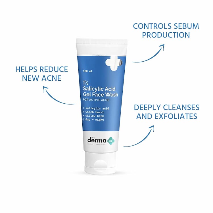 The Derma Co. 1% Salicylic Acid Gel Daily Face Wash For Acne, 100 ml 3 The Derma Co. 1% Salicylic Acid Gel Daily Face Wash For Acne, 100 ml - Image 3