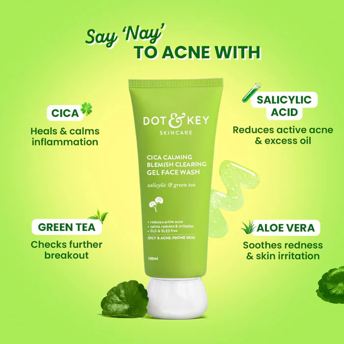 Dot & Key Cica And 2% Salicylic Face Wash For Oily Acne Prone Skin, 100 ml 2 Dot & Key Cica And 2% Salicylic Face Wash For Oily Acne Prone Skin, 100 ml - Image 2