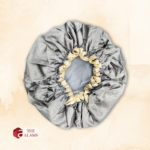 Double Layer Waterproof Large Shower Cap, Gray