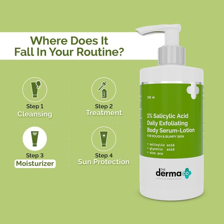 The Derma Co. 1% Salicylic Acid Daily Exfoliating Body Serum Lotion, 250 ml 5 The Derma Co. 1% Salicylic Acid Daily Exfoliating Body Serum Lotion, 250 ml - Image 5