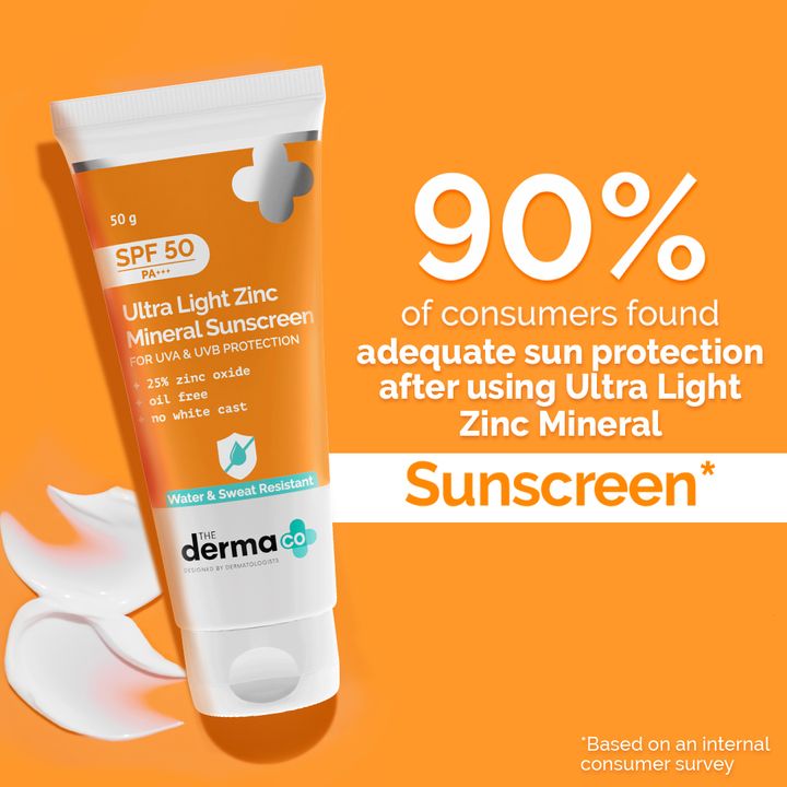 The Derma Co. Ultra Light Zinc Mineral Sunscreen SPF 50 PA+++, 50 g 2 The Derma Co. Ultra Light Zinc Mineral Sunscreen SPF 50 PA+++, 50 g