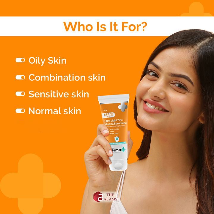 The Derma Co. Ultra Light Zinc Mineral Sunscreen SPF 50 PA+++, 50 g 3 The Derma Co. Ultra Light Zinc Mineral Sunscreen SPF 50 PA+++, 50 g