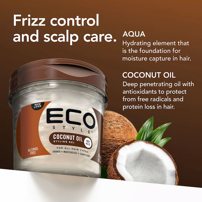 Eco Style Coconut Oil Styling Hair Gel, 473 ml 2 Eco Style Coconut Oil Styling Hair Gel, 473 ml - Image 2