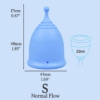 Shordy Medical Grade Silicone Menstrual Cup Blue Size S 1