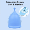Shordy Medical Grade Silicone Menstrual Cup Blue Size S 2