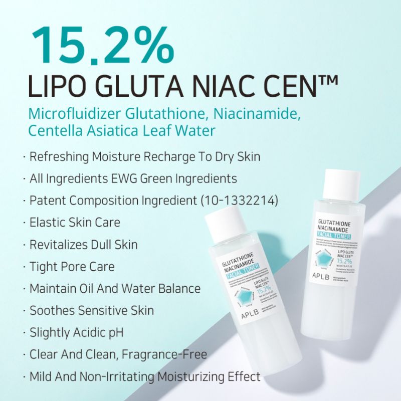 APLB Glutathione Niacinamide Face Toner For Brightening, 160 ml 2 APLB Glutathione Niacinamide Face Toner For Brightening, 160 ml - Image 2
